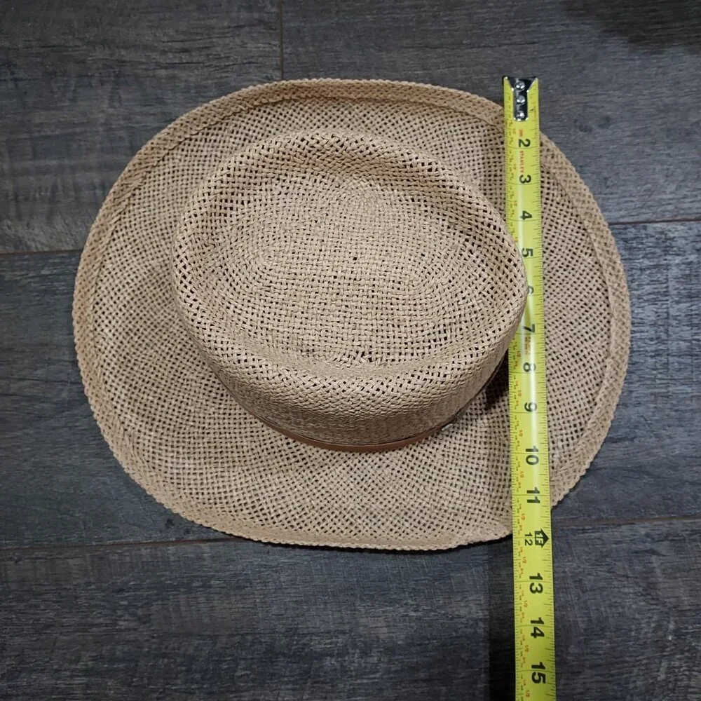 Coastal Cowgirl Hat Belt Sliver Eagle Details Summer Straw Head Diameter Size 22 - Picture 12 of 13